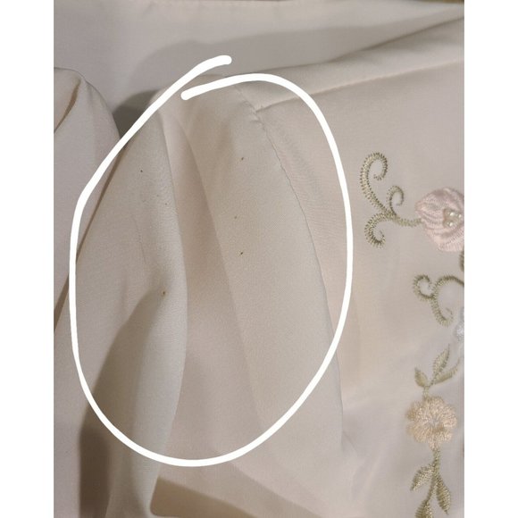 NEW! Vtg Liz Thomas Embroidered Beaded Button Blouse Size Large Short Sleeve - Picture 11 of 12